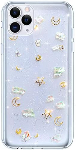 Ikasefu compatível com iphone 11 pro máximo de 6,5 polegadas de 6,5 polegadas transparente bling glitter brilho sparkle colorido