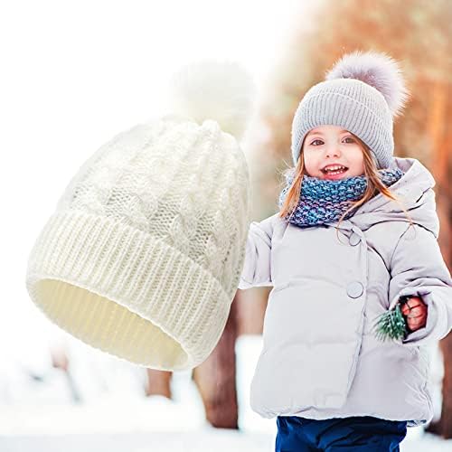 Pom garotas ladeada chapéu crianças criança chapéu de bebê bico de malha de algodão meninos de inverno chapéu de chapéu de chapéu
