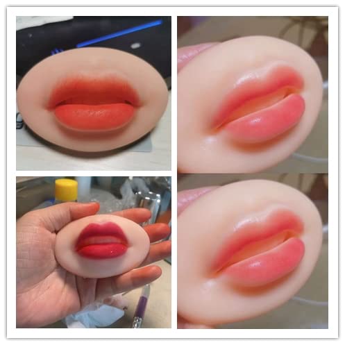 2 peças 3D Tattoo Practice Lips Module Aberto da boca aberta com dentes, tatuagem realista de silicone