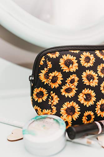 Daisy Lane Sunflower Zippered Bag para mulheres, saco de maquiagem unicórnio para menina