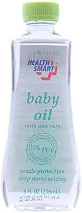 Health Smart Baby Oil com Aloe Vera Pure Fórmula Sensível Hidratante 8oz
