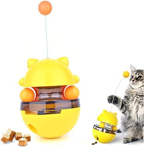 Cycam Cat Toy Interactive Toy, Kitty Shape Tumble Food Dispensing Ball, Dispensador de vazamento de alimentação para petretismo