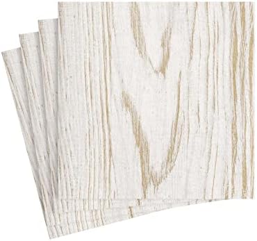 Caspari Faux Bois Birch Paper Linen Cocktail Gabineces, pacote de 15