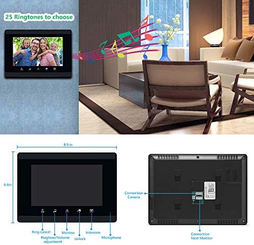 Sistema de intercomunicação de vídeo amocam, 7 polegadas monitoram kits de porção de porção de vídeo com fio de vídeo,