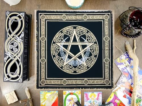 Altar pano altere pentáculo bruxaria espalhe mesa de tarô pano wiccan square espiritual 24 por 24 pano sagrado