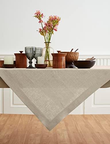 Talha de mesa de linho cinza de ostras solino 60 x 144 polegadas - de toalha de tábua de retângulo de linho para primavera,