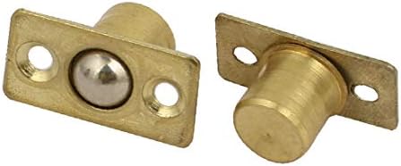 X-Dree Home Closet Door Brass Catches Latch W Strike Plate 2pcs (La Bola de Latón de la Puerta del Armario del Hogar Se