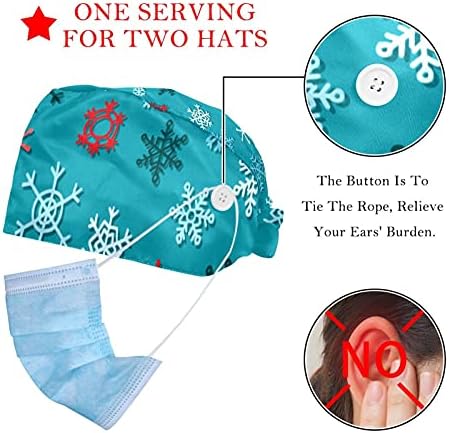 Niaocpwy Christmas Snowflake Trecatable Back Hats Unisex, Caps de trabalho com botões e banda de moletom