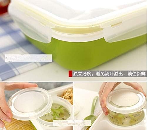 Lkyboa 4 células Lunhana de plástico saudável Recipiente de comida Multifuncional Adultos Lady Kid Lunchando Caixa de Bento Microondas