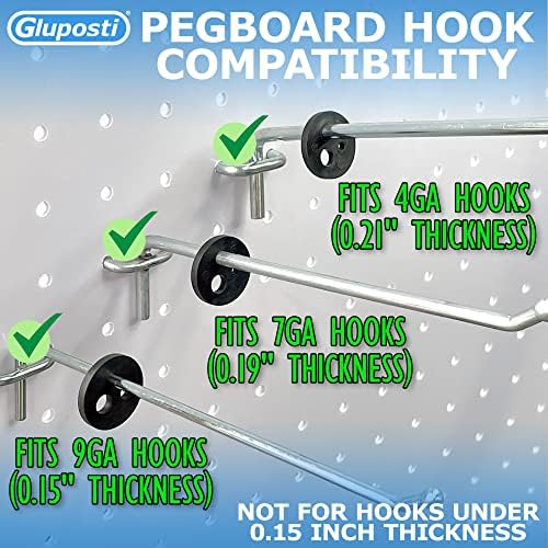 Gluposti Peg Hook Stoppers para ganchos de 1/4 de pegboard e ganchos de slatwall, clipes de controle de inventário de borracha