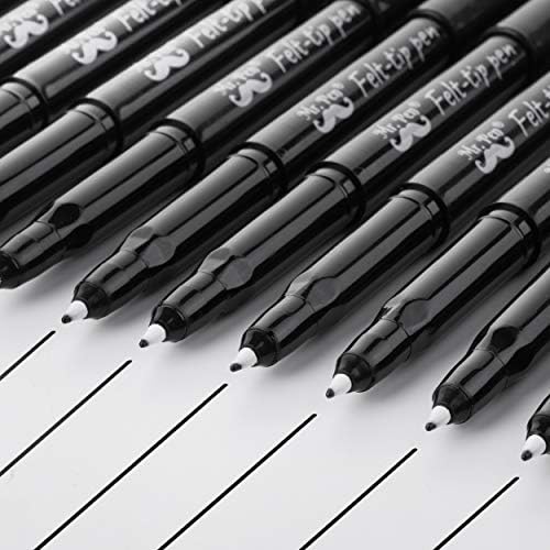 Sr. canetas, canetas de ponta de feltro, canetas pretas, 12 pacote, seco rápido, sem mancha, canetas de ponto fino preto,