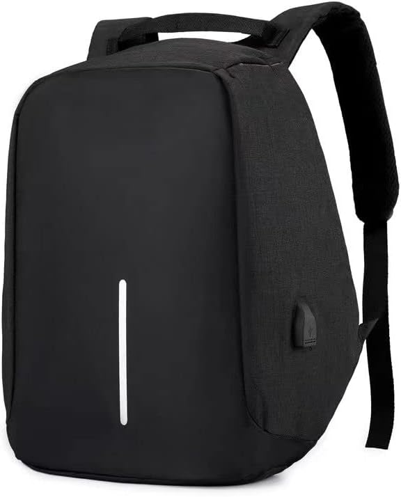 Mochila comercial anti-roubo com porto de carregamento USB, resistente à água para estudante, mochila leve laptop, homens e mulheres