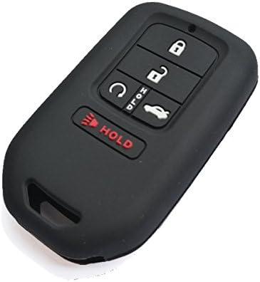 Alegender Black Silicone Smart Key FOB Capa Case de protetor de pele para 2015 2017 2018 2019 2020 2021 Honda Civic Accord Pilot CR-V CRV 5 Botões Chave Remoto A2C81642600