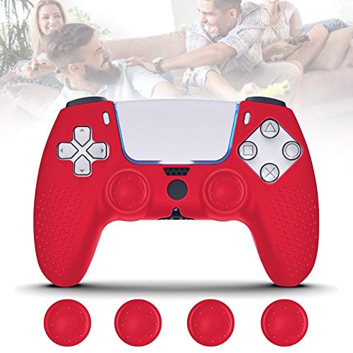 Tampa do controlador PS5, Silicone PS5 Controler Grips com tampas de aperto de joystick 4pcs, caixa de protetor de