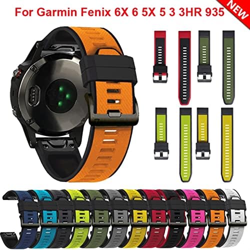 Fehauk 26 mm tiras de faixa de relógio rápido de 22mm para Garmin Fenix ​​7 7x EasyFit Silicone Wirstband