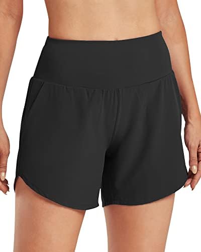 G4Free Shorts atléticos para mulheres com linear de 5 de shorts revestidos de corrida rápida com bolsos para esportes de ginástica