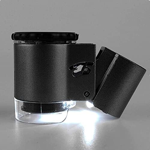 Joalheiros loupe 50x mini microscópio portátil LED LED LUZ LIMPELANTE HD 10X-50X Mensagem de bolso de zoom de zoom Jóia de joalheiro