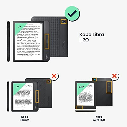 Case Kwmobile Origami Compatível com Kobo Libra H2O - Case Slim Premium PU Couro Pu com Stand - Sun Sun Black/Orange/Bege