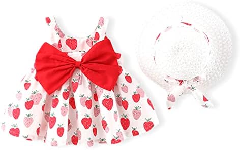 Patpat Toddler Baby Girls Vestres Tutu Vestidos de verão sem mangas de princesa de princesa Vestidos de festa 1dress+ 1hat