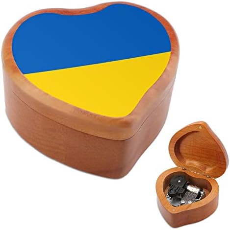 Bandeira da Ucrânia Caixa de Música Coração de Música Caixas Musicais Melhor Presente para Aniversário Aniversário de