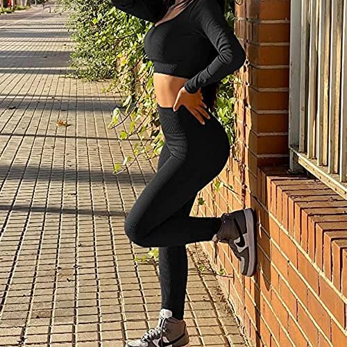 Leggings de ioga feminina HixiaoHe Certo com nervuras com calças de ginástica de cintura alta de cintura alta