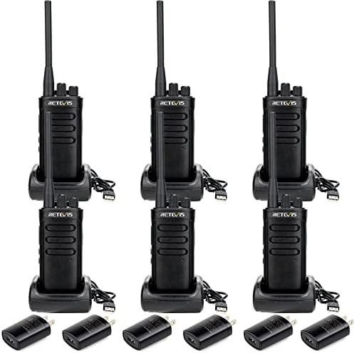 Rádios Radios Radios de 2 Walkie talkies de longo alcance, ruído cancelando os rádios de duas vias, 16CH 2000mAh recarregáveis ​​walkie talkies para pacote de uso comercial com 6 adaptadores