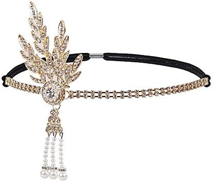 Flapper vintage Faixa da cabeça Buchanan Great Gatsby Leaf Tiara Headpip