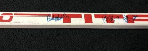 1984/85 Equipe de Quebec Nordiques assinou Titan Michel Goulet Model Stick 20 Auto's - Sticks NHL autografados