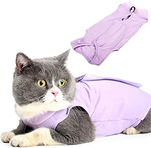 Terno de recuperação de gato para pós-cirurgia protegendo o traje de recuperação de gatos de gato de gatinho anti-lambida anti-lambida