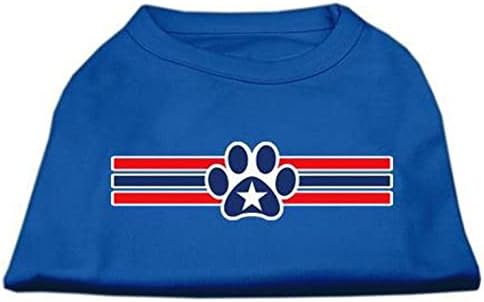 Mirage Pet Products Products de 8 polegadas Patriótico Pata Camisas de Impressão para animais de estimação, x-small, azul