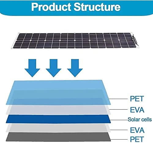 PHASFBJ 200W Painel solar flexível, 23% de eficiência ETFE Monocristalina painéis solares, com carregador solar MPPT para
