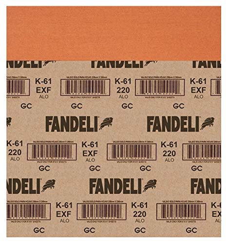Fandeli | Papel de landing multiuso | Grão grosso | 25 folhas de 9 '' x 11 '' | Perfeito para lixar madeira | Lixamento