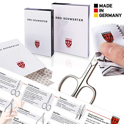 3 Espadas Alemanha - Qualidade da marca 3 peças Aço inoxidável INOX Manicure Pedicure Helfing Kit Conjunto para dedo profissional