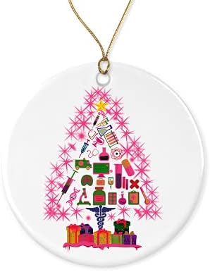 Krysdesigns enfermeira Ornamento de Natal - Presente para Enfermeira - Presente para Enfermagem - Presente Decoração de férias