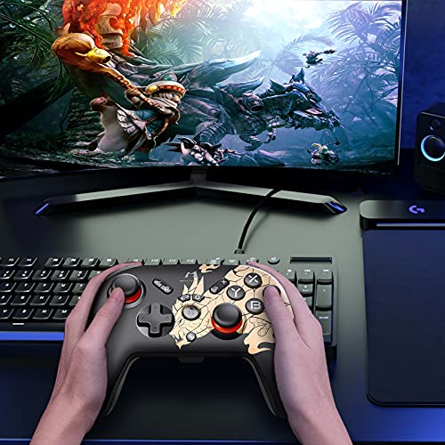 Aknes Monster Hunter Rise Switch Pro Controller, Wireless Bluetooth Gamepad para Switch / OLED Switch / Switch Lite