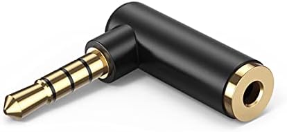 Adaptador de áudio de 3,5 mm de Cablecreation, 1/8 TRRS Conector de fone de ouvido TRRS Masculino para feminino compatível