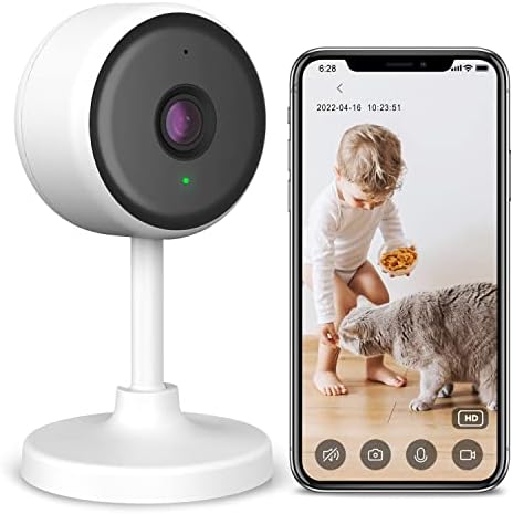 Eco4Life 1080p Indoor 2.4G Câmera IP IP SMART com visão noturna, áudio de 2 vias, detecção e notificação de movimento 24/7.