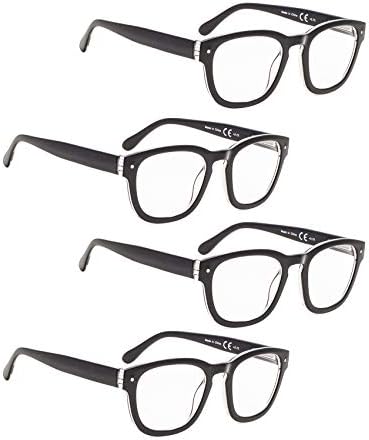 Lur Reading Glasses 4 Pack Professor Readers de estilo vintage