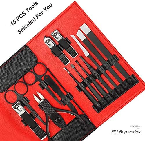 TRDYBSK 15 peças em conjunto de unhas multifuncionais conjunto de unhas define aço inoxidável pedicure scissor tweezer manicure kit kit unha ferramentas de arte