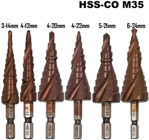 XMeifeits Etapa Drill HSS M35 5% BIT BIT BIT HSSCO HSSCO CORE DE AÇO DE AÇO HSSCO HEX HAX HAIST