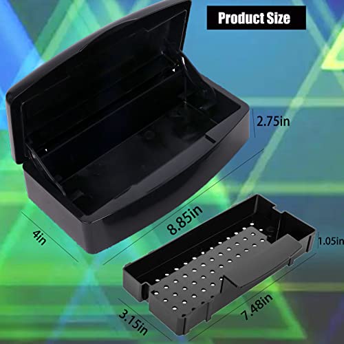 Caixa de esterilizador da ferramenta de unhas, caixa de bandeja de esterilização de plástico Bucice, limpador de