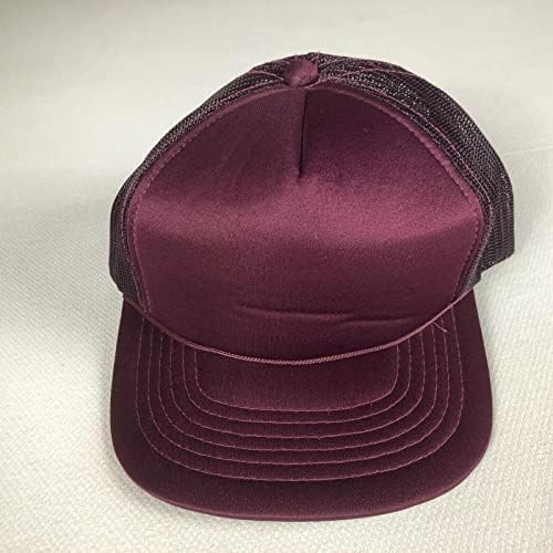 Maroon Snapback Hat vintage Kids Boys Foam Front Rope Caminheiro Juventude Poliéster Youngan Deadstock