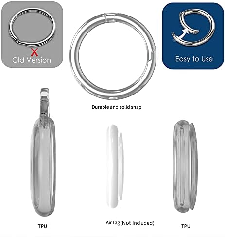 Case TPU completa da RAGAGA 2PCS com chaveiro para localizador de airtag, tampa protetora à prova de choque anti-arranhão