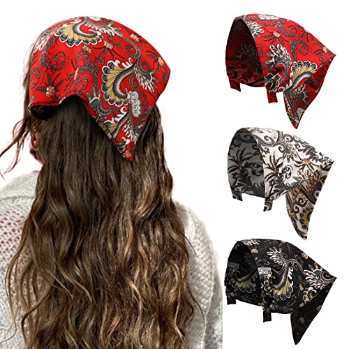 Bandas de cabeça de cachecol de cabelo floral Haimeikang para mulheres lenço de bandanas de cabelo boho para feminino Triângulo