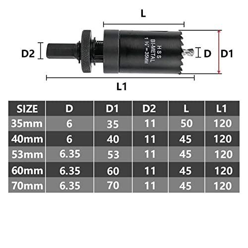 Bit de perfuração do núcleo 35 40 53 60 70mm Buraco bi-metal serra SAW GOBIDE SAW para a ferramenta de perfuração de orifício