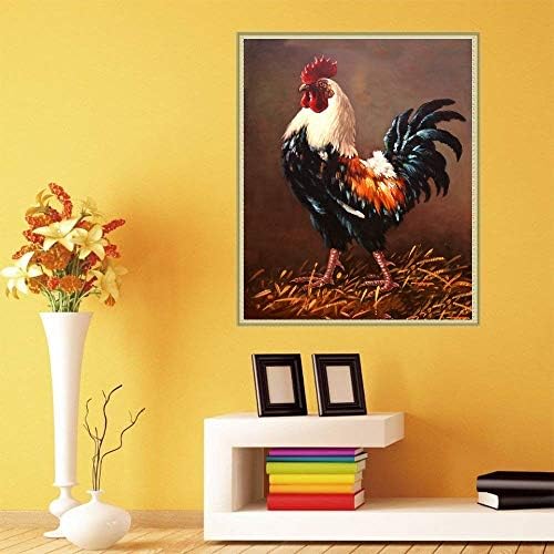 Sunkoo DIY 5D Diamante Pintura por Kit Número, Diamante Full Diamond Painting Kits Rooster Diamond Art Rhinestone Borderyer