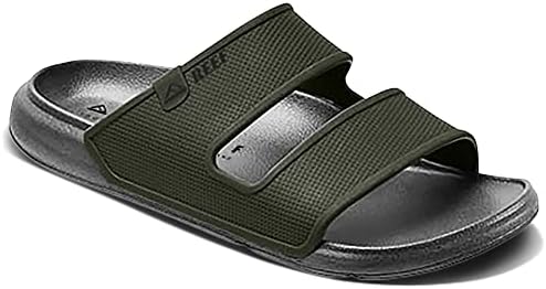 Oásis masculino de recife Double Up Slide Sandal, Gray/Olive, 10