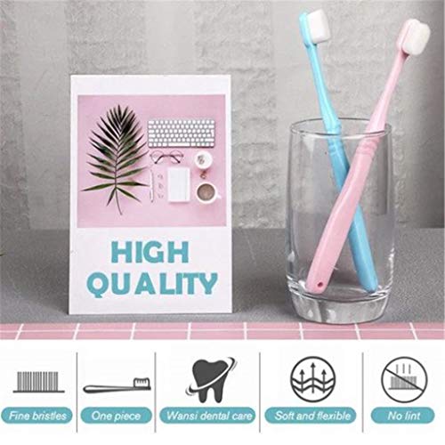 Sdoveb 2pc Super dentes macios Nano Brush Cuidado Oral Casal Viaja Necessidades diárias, 18 cm