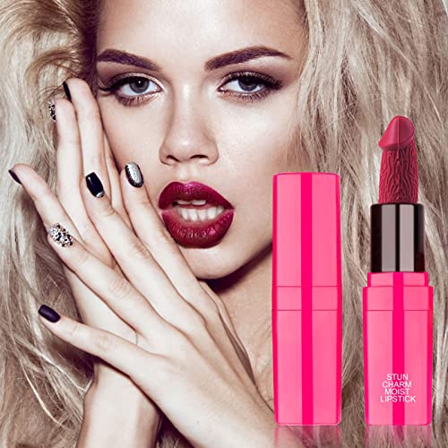 LJFJF Lipstick fosco para mulheres Cabeça criativa de cogumelo batom cremoso Lipstick de longa duração Presentes de batom hidratante para ela