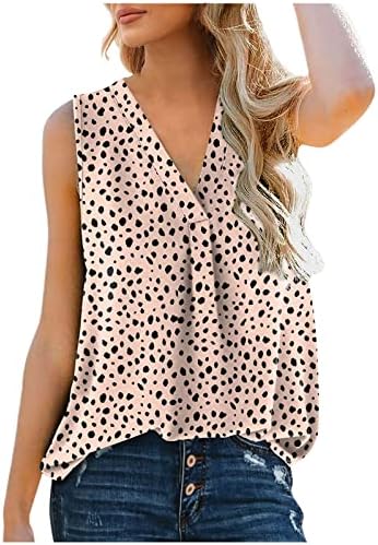 Moda feminina Summer V pescoço de chiffon tanque tampa de trabalho sem mangas do escritório plissado de blusas soltas tops